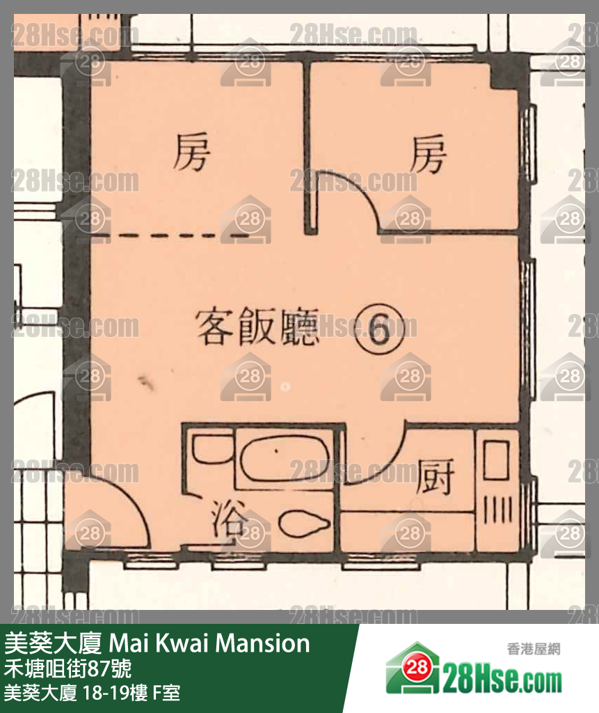 Mai Kwai Mansion,  Flat F, 18/f, Mai Kwai Mansion FloorPlan