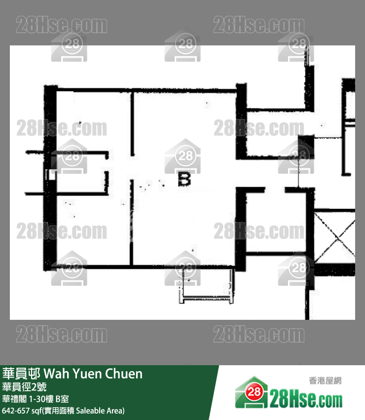 華員邨 華禮閣22樓 B室 平面圖