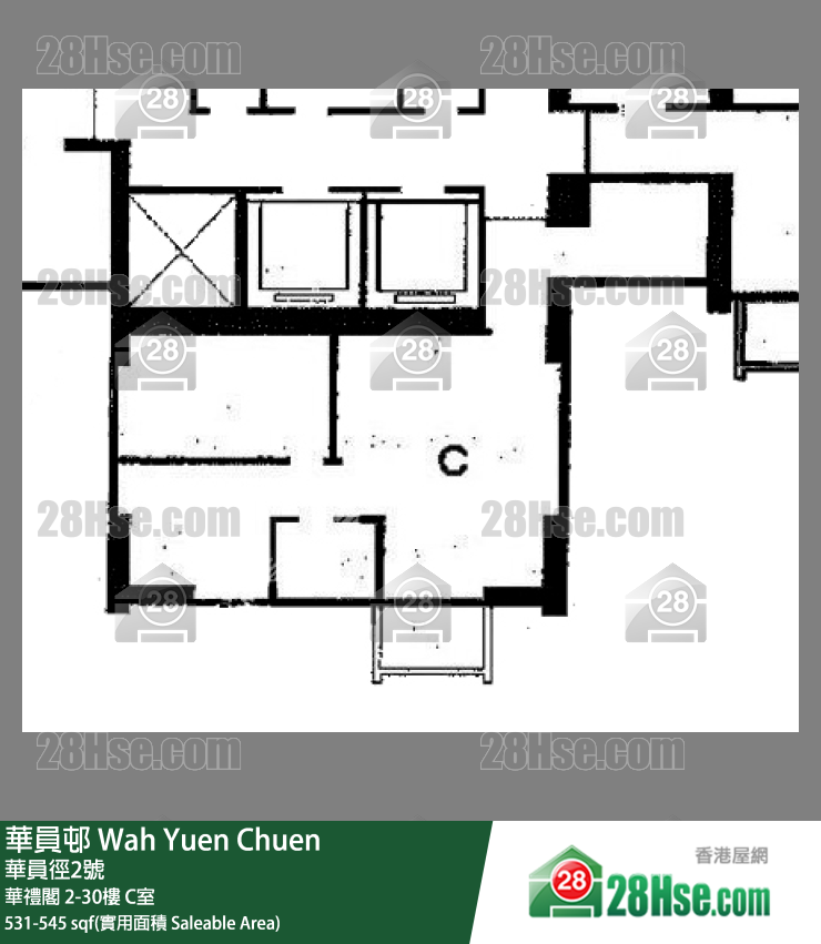 華員邨 華禮閣 16樓 C室 平面圖