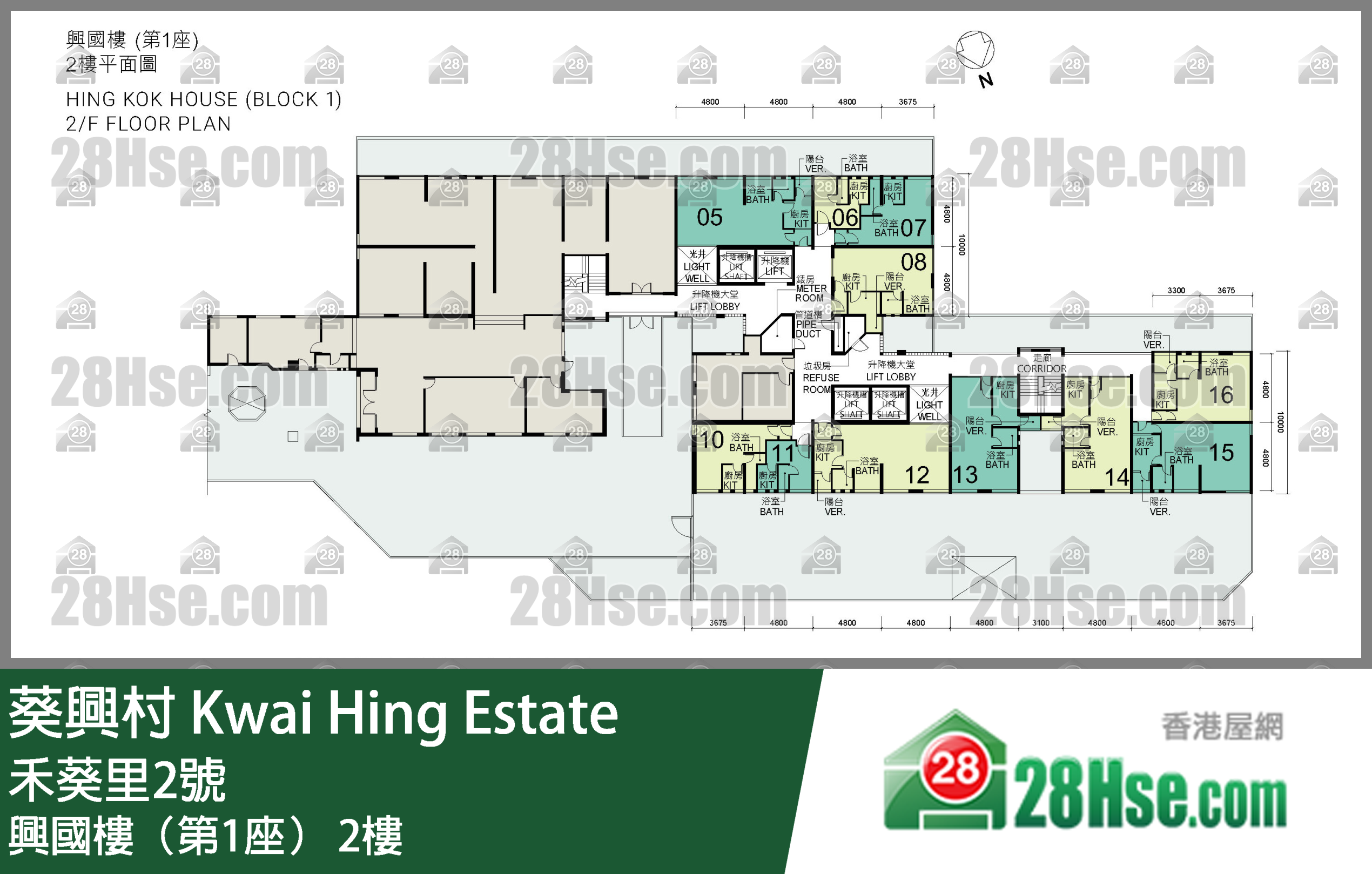 兴国楼（第1座） 2楼 平面图