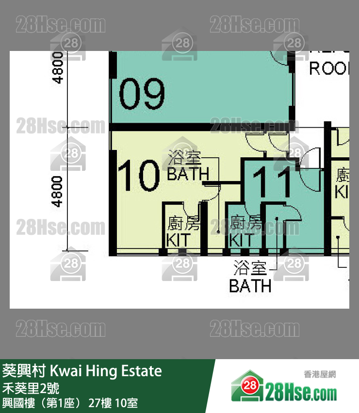 葵興村 興國樓（第1座）27樓 10室 平面圖