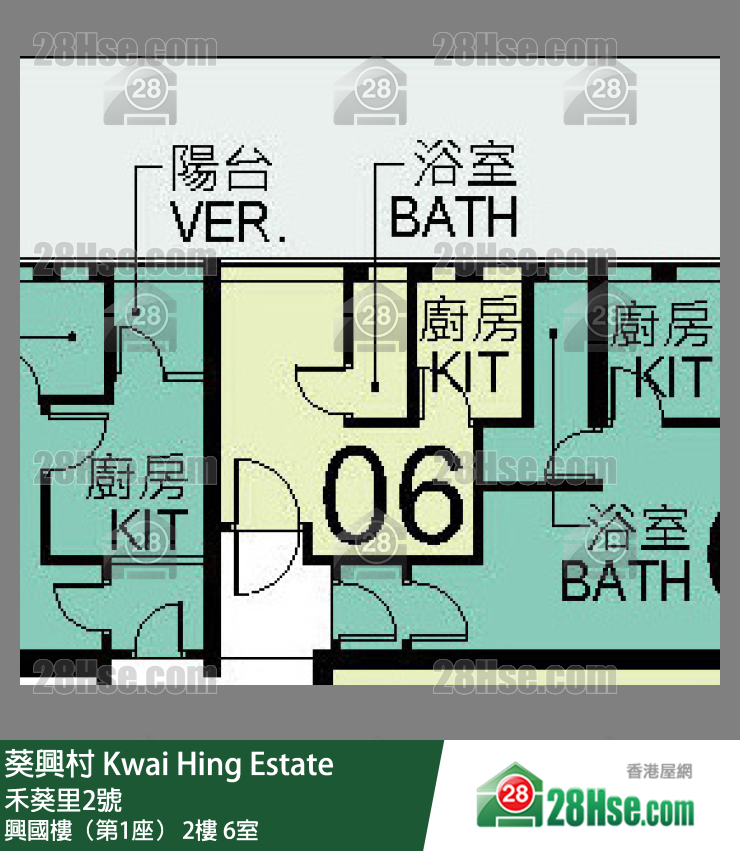 葵興村 興國樓（第1座）2樓 6室 平面圖