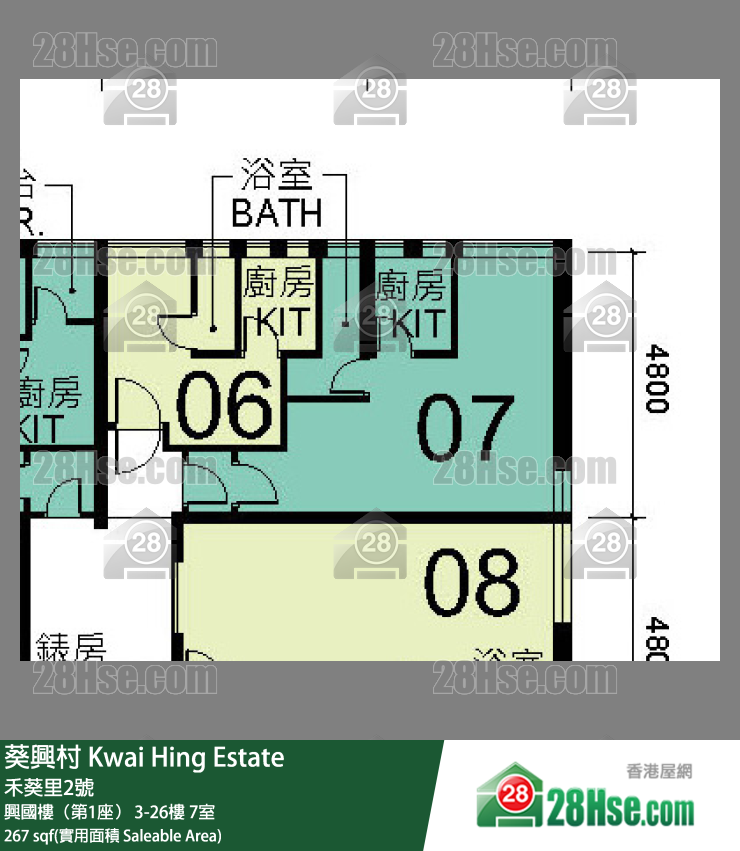 葵興村 興國樓（第1座）16樓 7室 平面圖