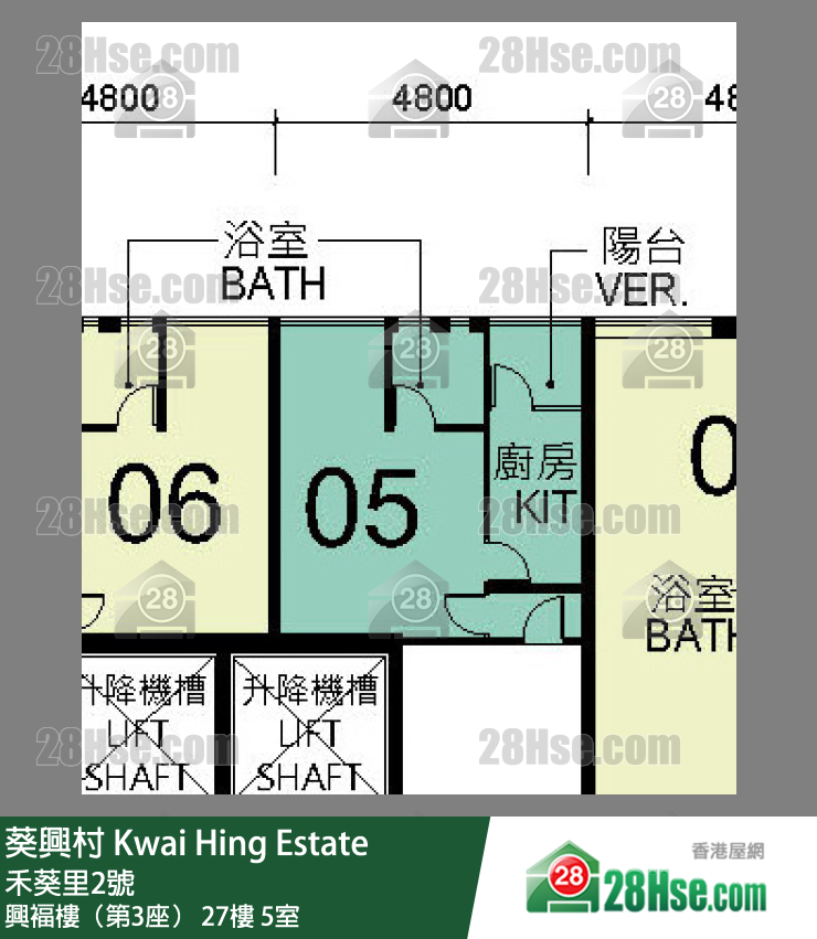 葵興村 興褔樓（第3座）27樓 5室 平面圖