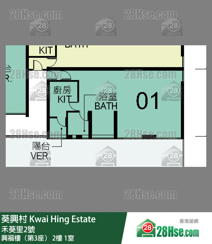 葵興村 興褔樓（第3座）2樓 1室 平面圖