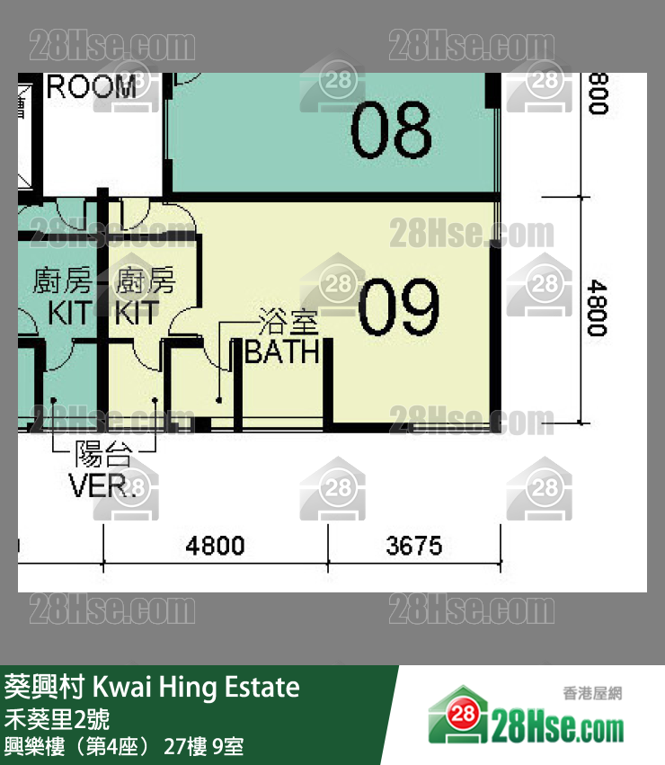 葵兴村 兴乐楼（第4座）27楼 9室 平面图