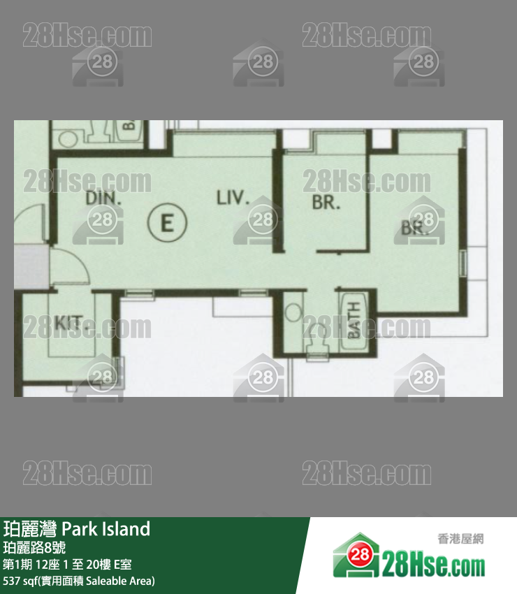 珀麗灣 第1期12座3樓 E室 平面圖