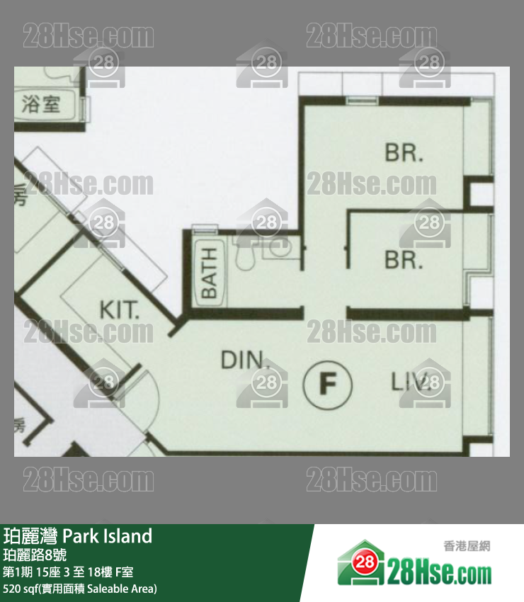 珀麗灣 第1期15座5樓 F室 平面圖