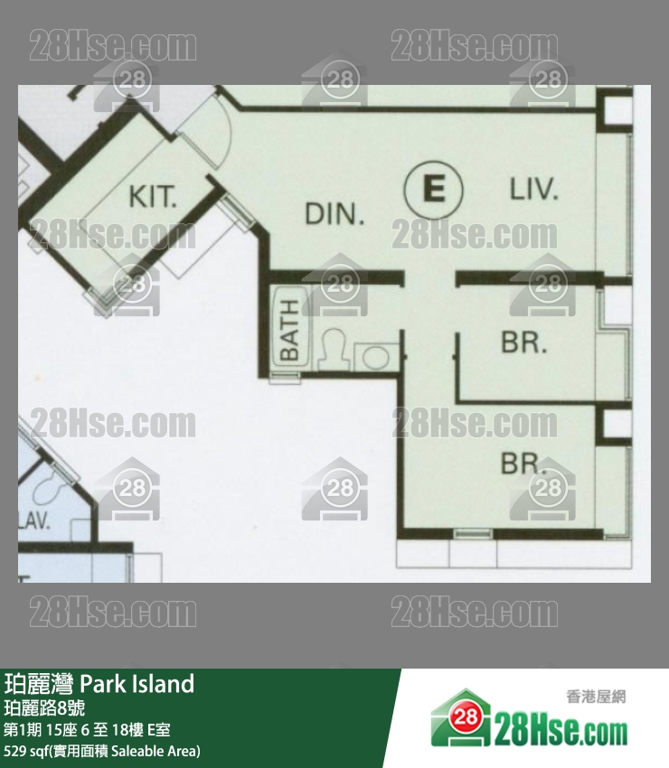 珀麗灣 第1期15座8樓 E室 平面圖