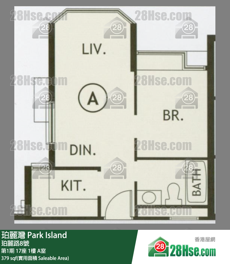 珀麗灣 第1期17座1樓 A室 平面圖