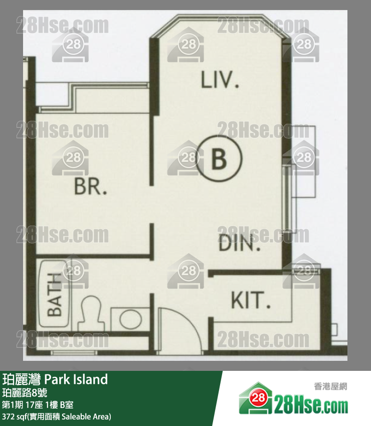 珀麗灣 第1期17座1樓 B室 平面圖
