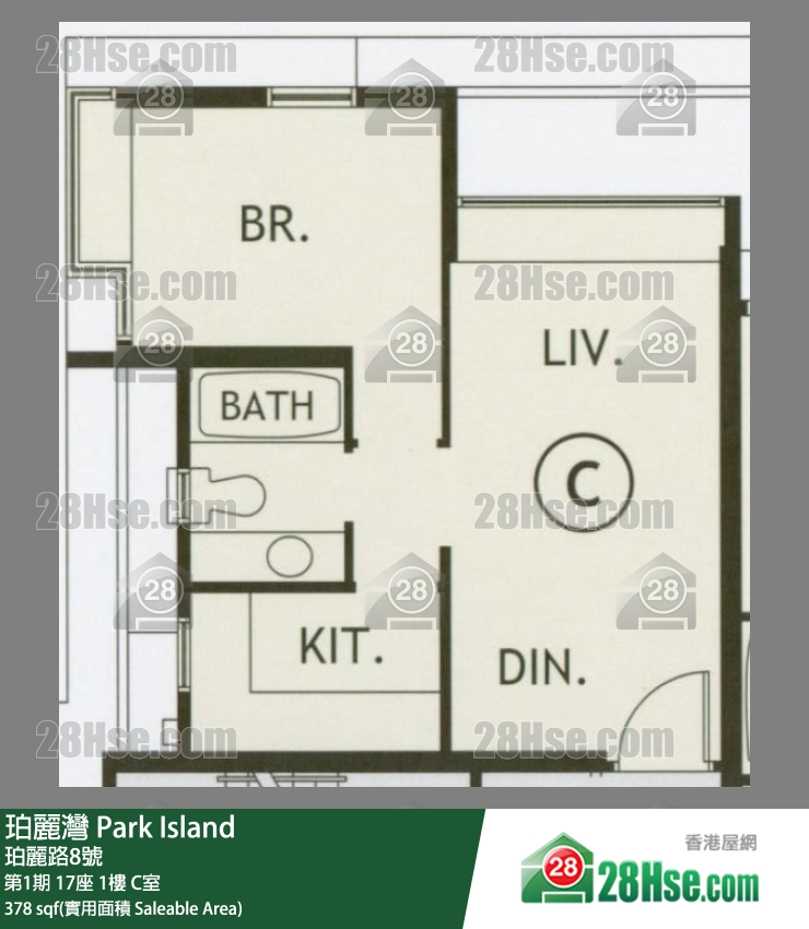 珀麗灣 第1期17座1樓 C室 平面圖
