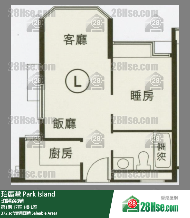 珀麗灣 第1期17座1樓 L室 平面圖