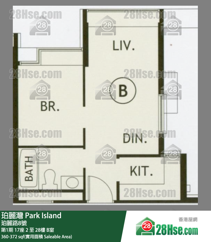 珀麗灣 第1期17座11樓 B室 平面圖