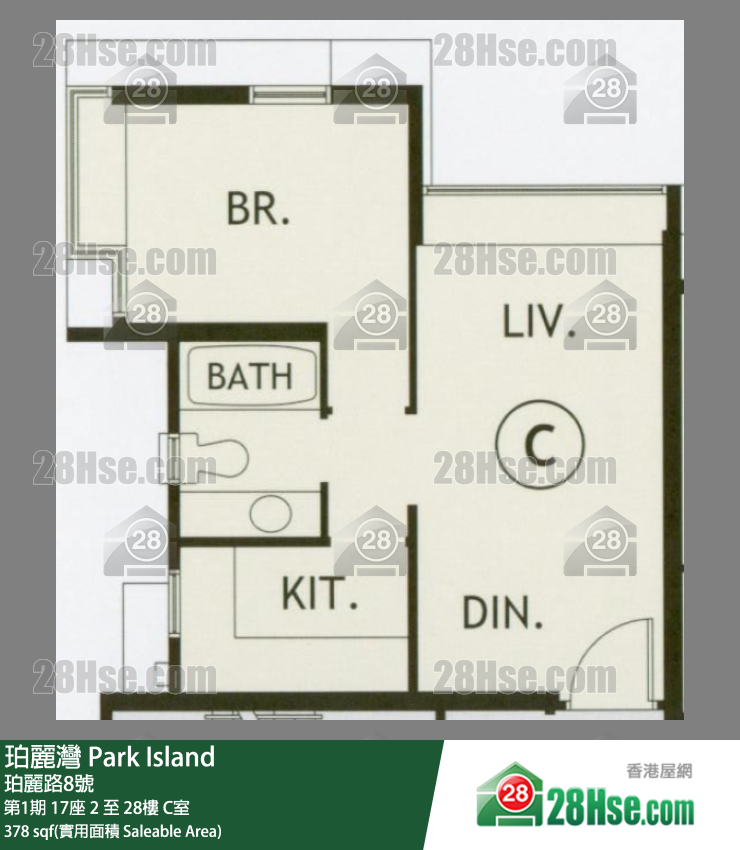 珀麗灣 第1期17座9樓 C室 平面圖