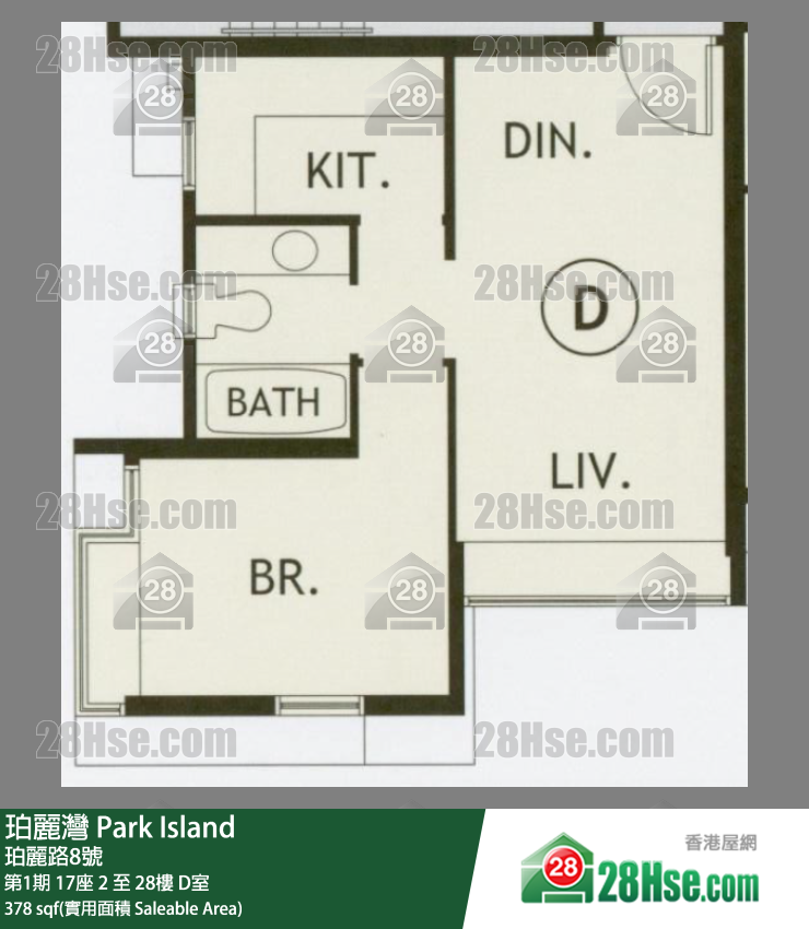 珀麗灣 第1期17座17樓 D室 平面圖