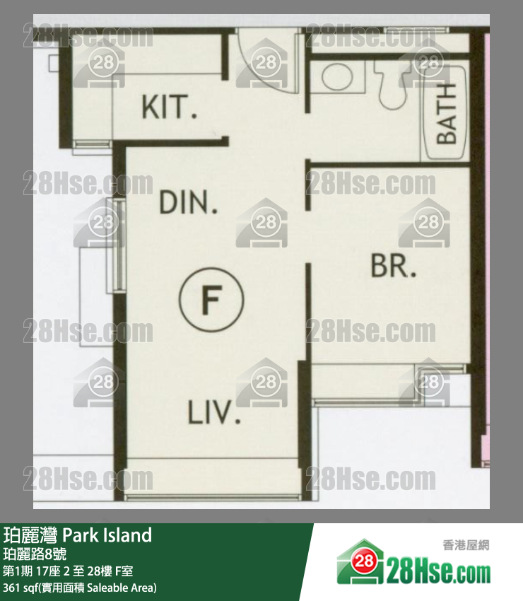 珀麗灣 第1期17座26樓 F室 平面圖