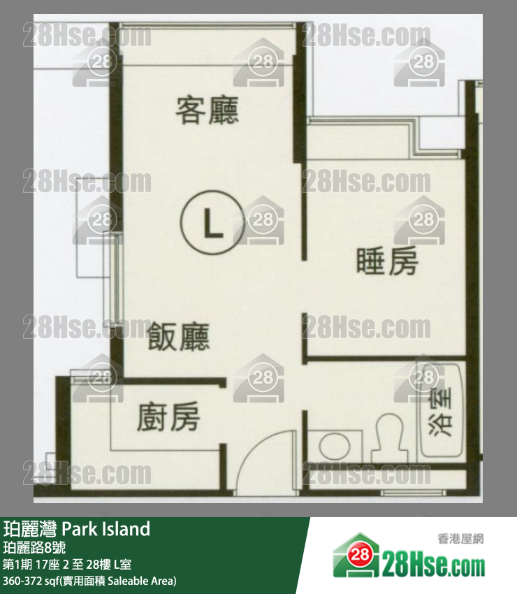 珀麗灣 第1期17座9樓 L室 平面圖