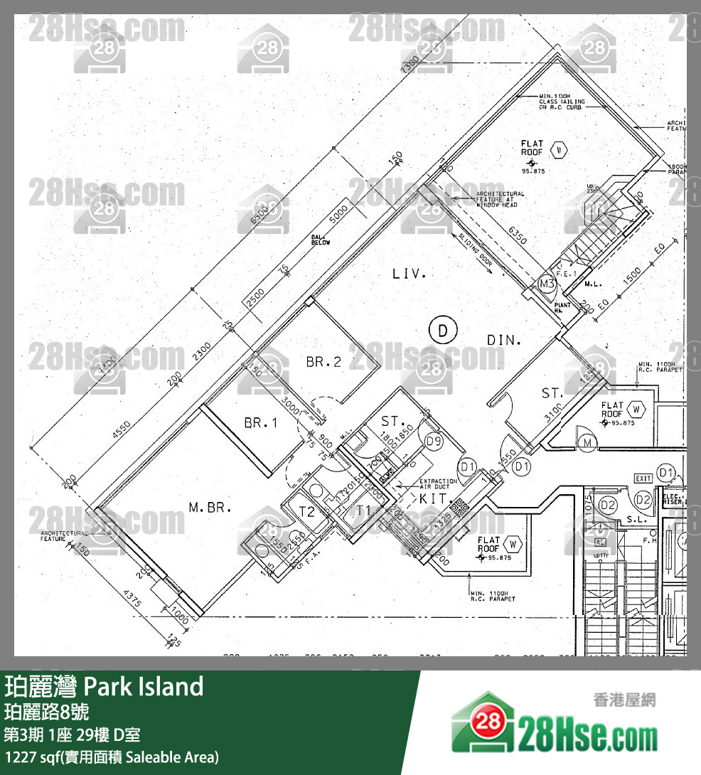 珀麗灣 第3期1座29樓 D室 平面圖