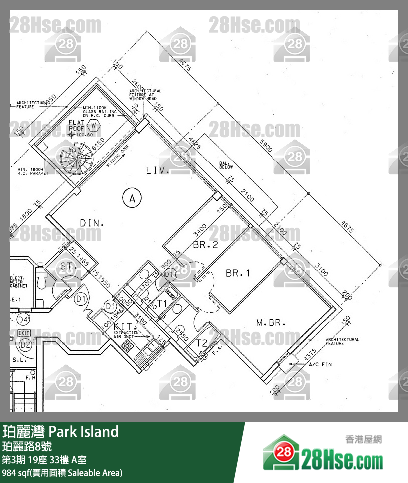 珀麗灣 第3期19座33樓 A室 平面圖
