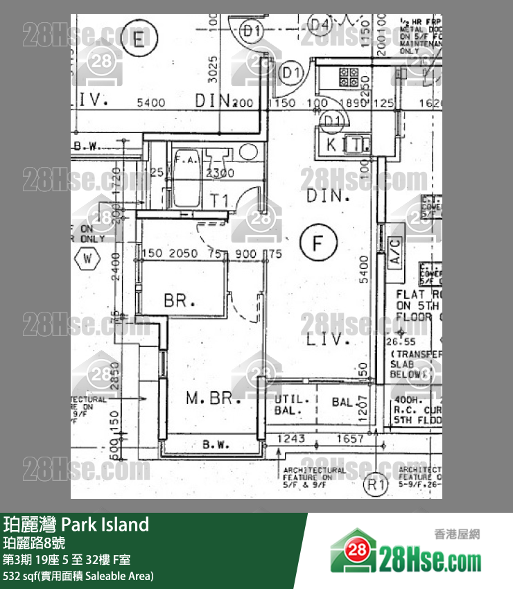 珀麗灣 第3期19座31樓 F室 平面圖