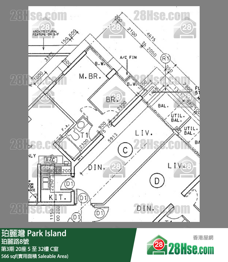 珀麗灣 第3期20座17樓 C室 平面圖