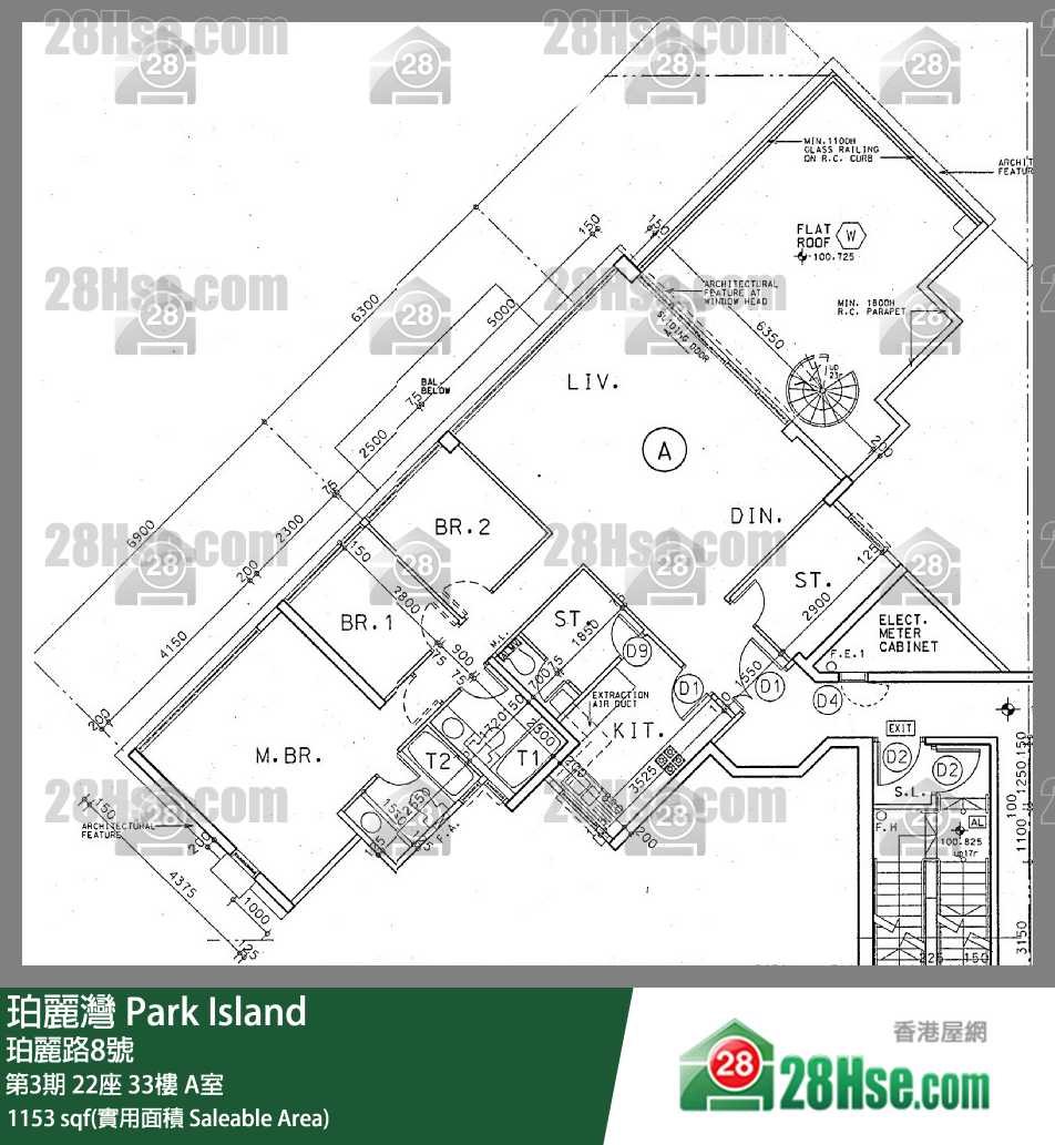 珀麗灣 第3期22座33樓 A室 平面圖