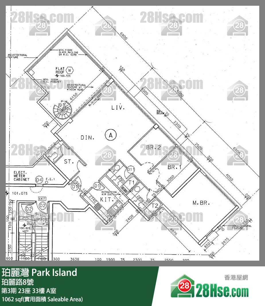 珀丽湾 第3期23座33楼 A室 平面图