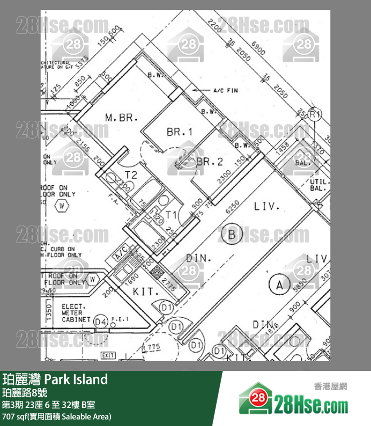 珀麗灣 第3期23座32樓 B室 平面圖