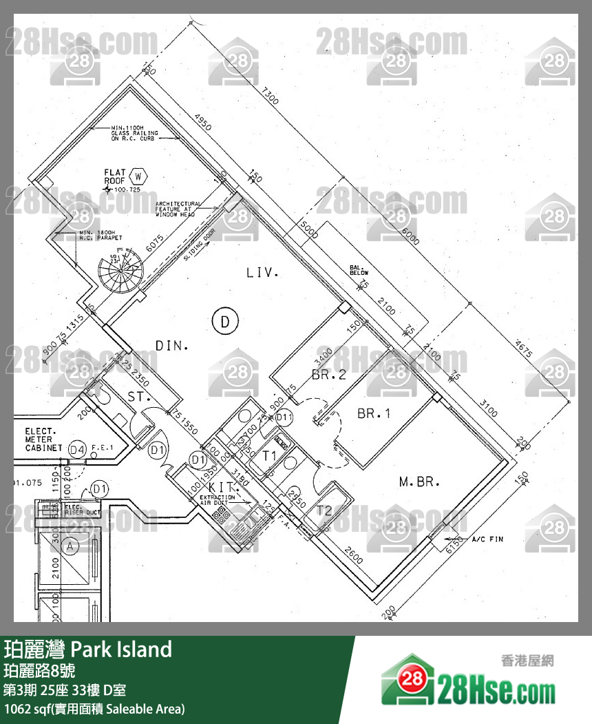 珀麗灣 第3期25座33樓 D室 平面圖