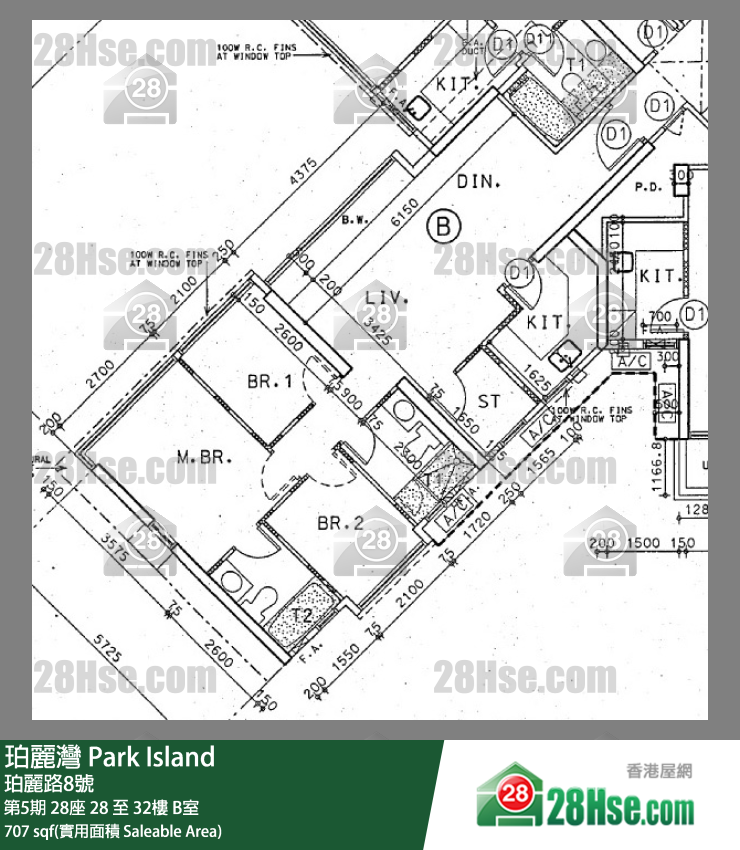 珀麗灣 第5期28座31樓 B室 平面圖