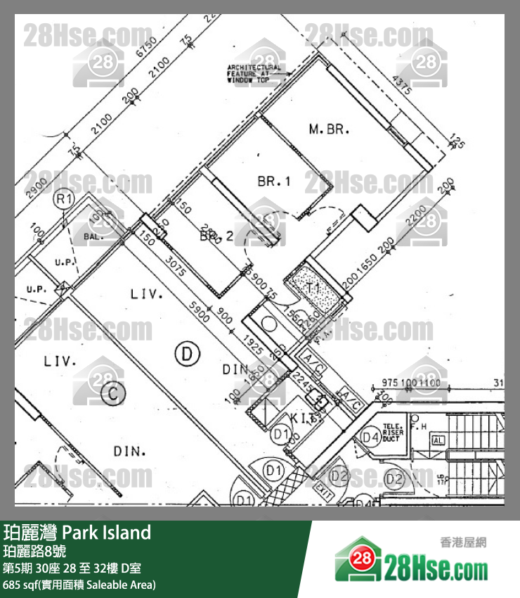 珀麗灣 第5期30座31樓 D室 平面圖