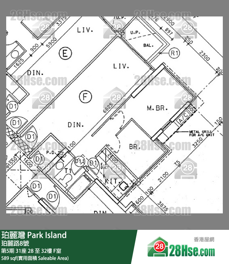 珀麗灣 第5期31座28樓 F室 平面圖
