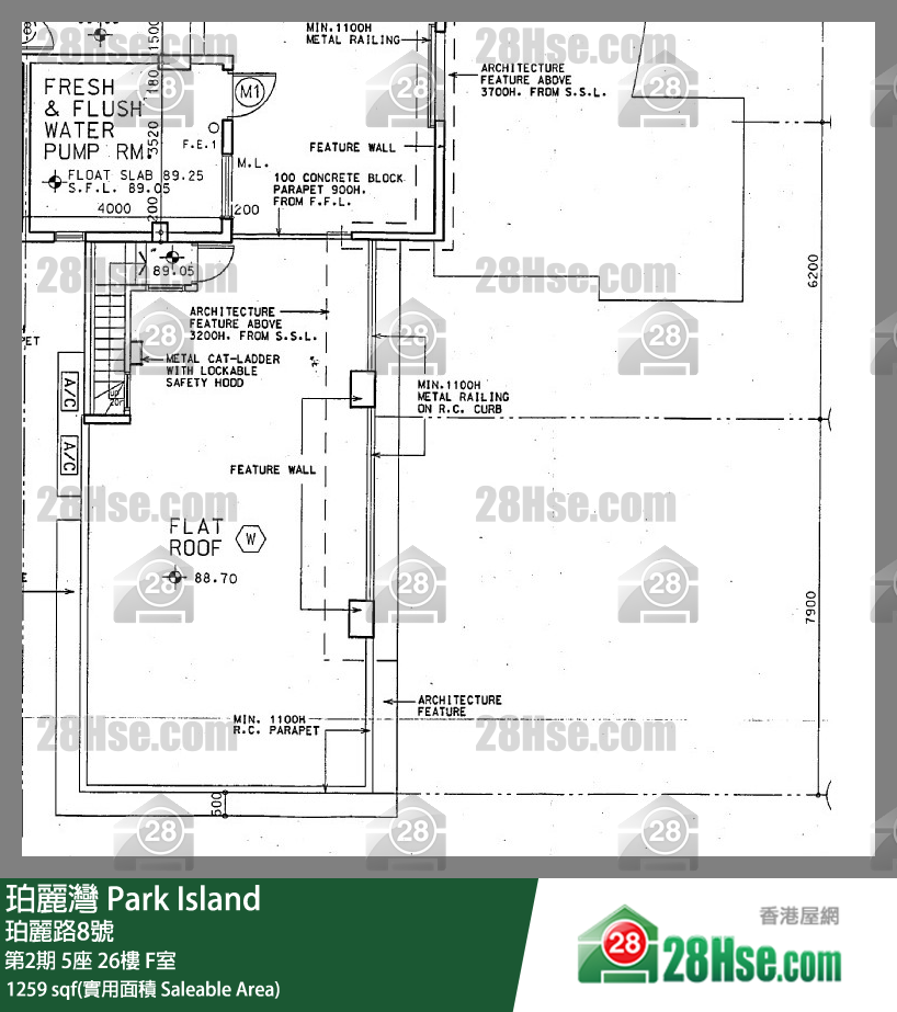 珀麗灣 第2期5座26樓 F室 平面圖