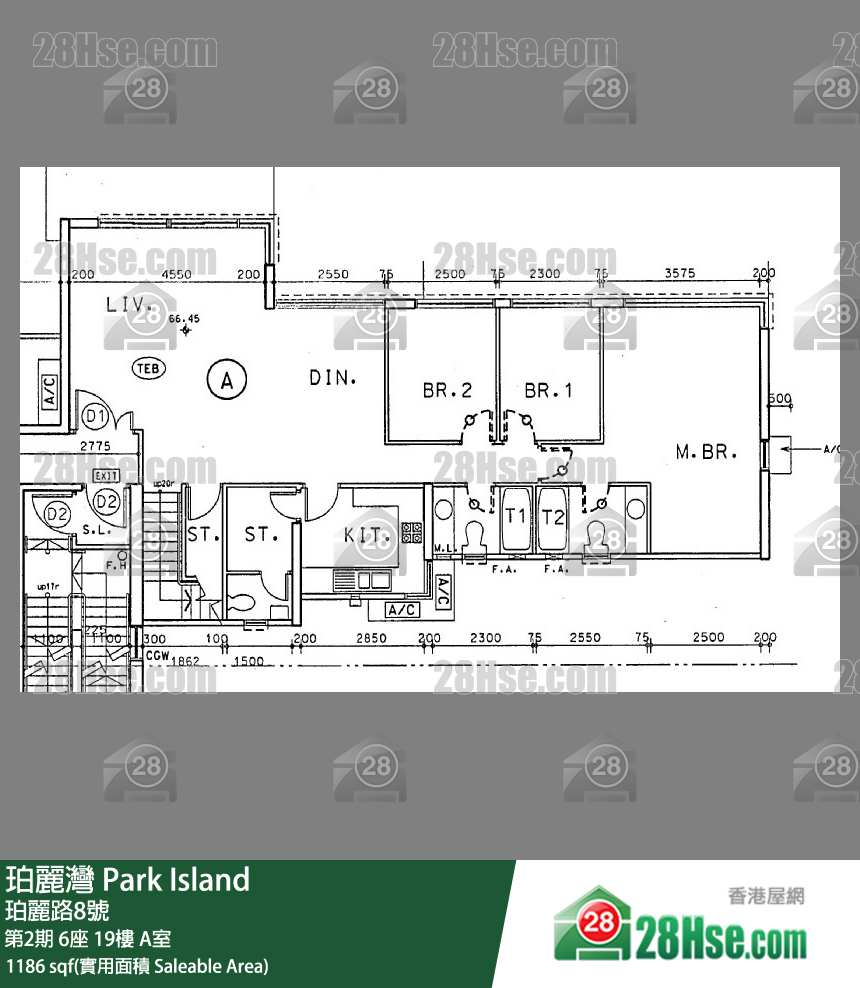 珀丽湾 第2期6座19楼 A室 平面图