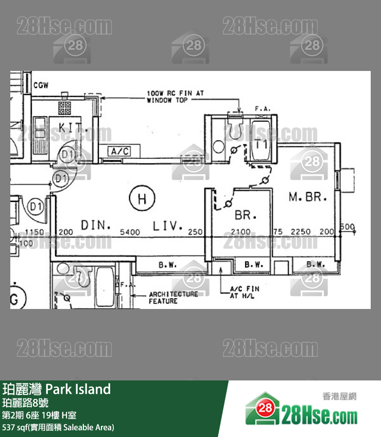 珀丽湾 第2期6座19楼 H室 平面图