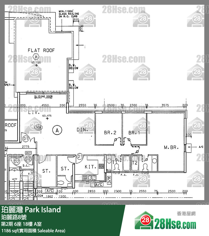 珀麗灣 第2期6座18樓 A室 平面圖