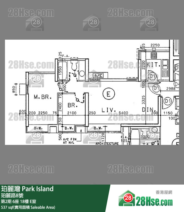 珀丽湾 第2期6座18楼 E室 平面图