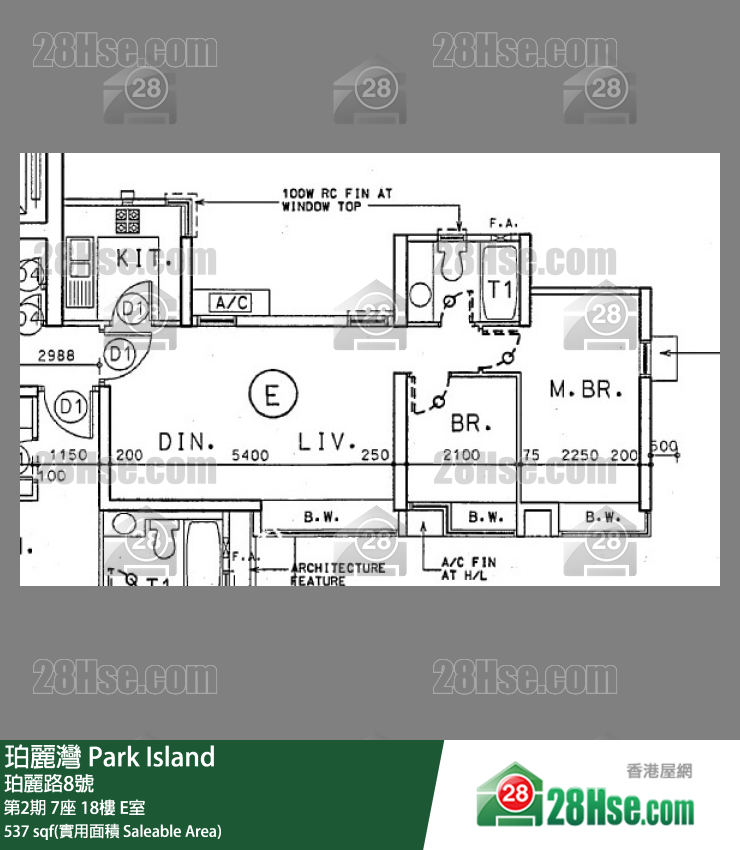 珀丽湾 第2期7座18楼 E室 平面图