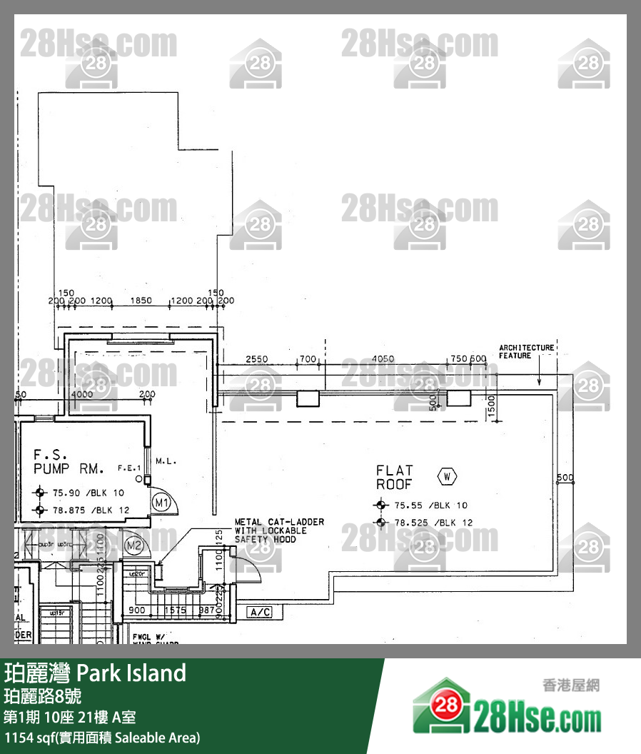 珀麗灣 第1期10座21樓 A室 平面圖