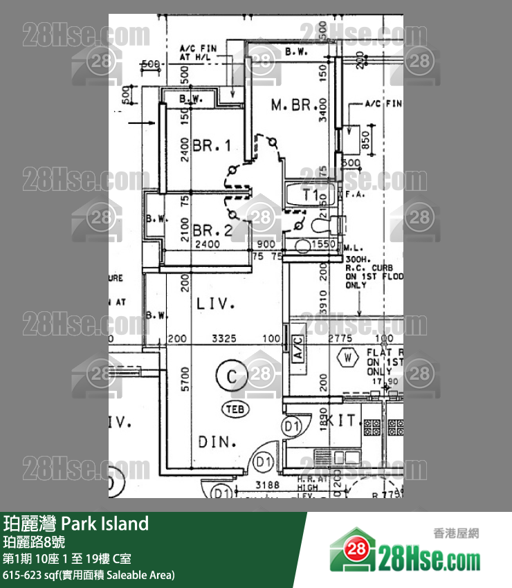 珀麗灣 第1期10座1樓 C室 平面圖