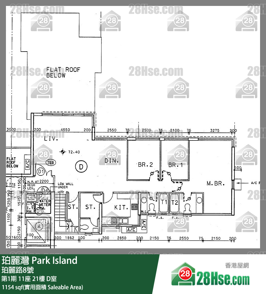 珀麗灣 第1期11座21樓 D室 平面圖
