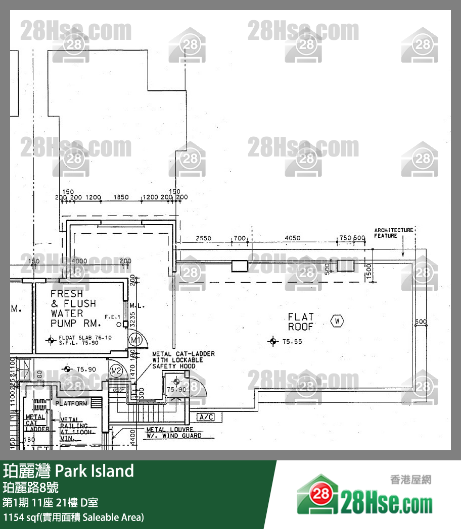 珀麗灣 第1期11座21樓 D室 平面圖
