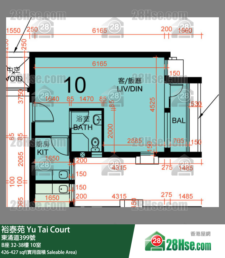 裕泰苑 B座35樓 10室 平面圖