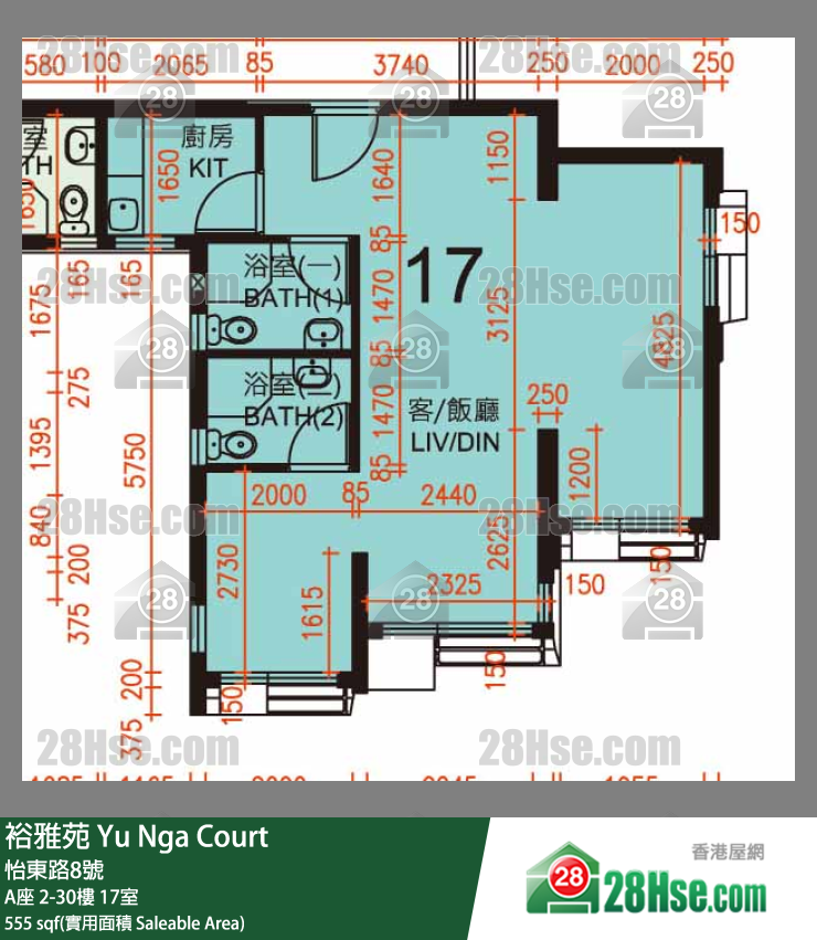 裕雅苑 A座4樓 17室 平面圖