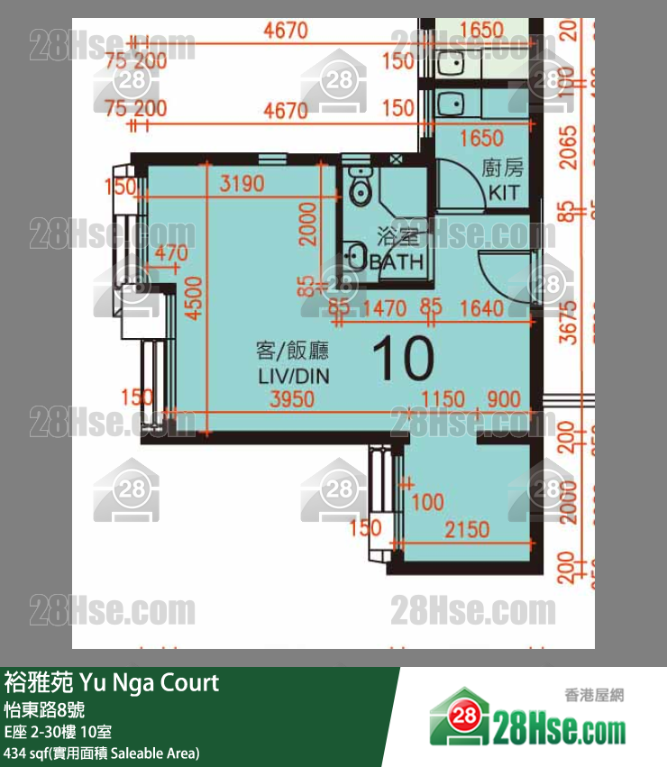 裕雅苑 E座27樓 10室 平面圖