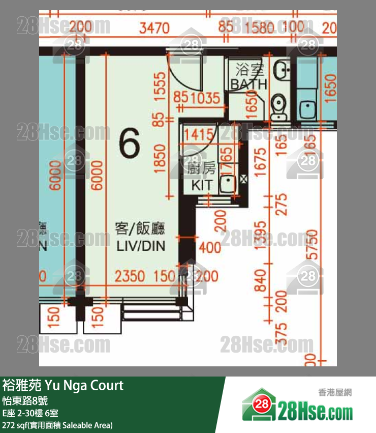 裕雅苑 E座12樓 6室 平面圖