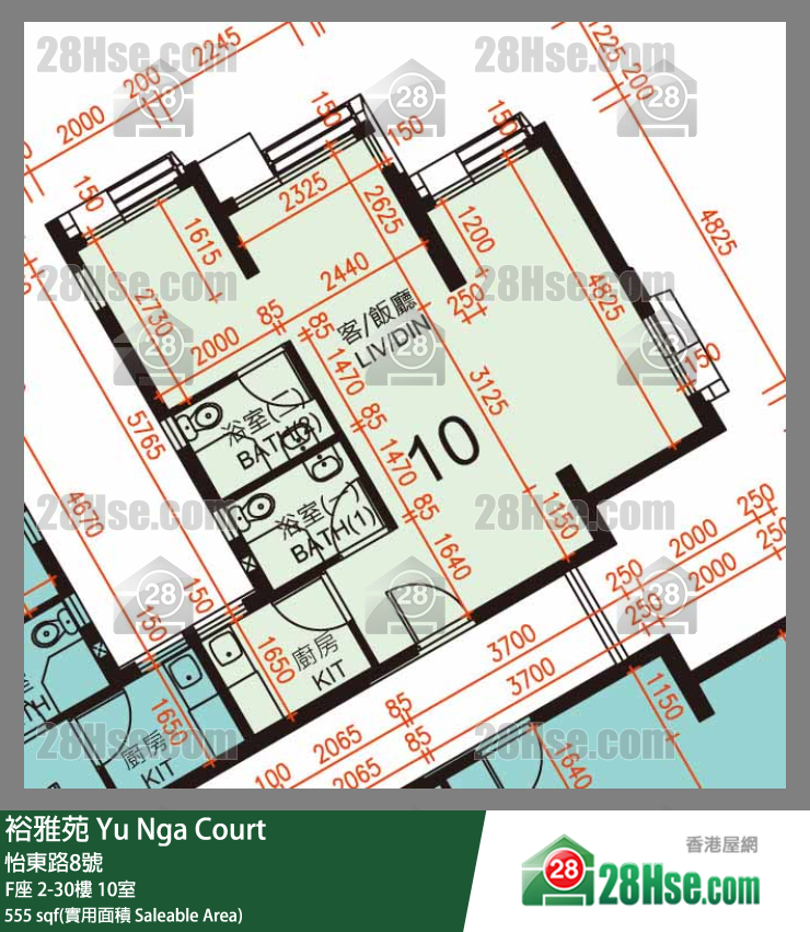 裕雅苑 F座3樓 10室 平面圖