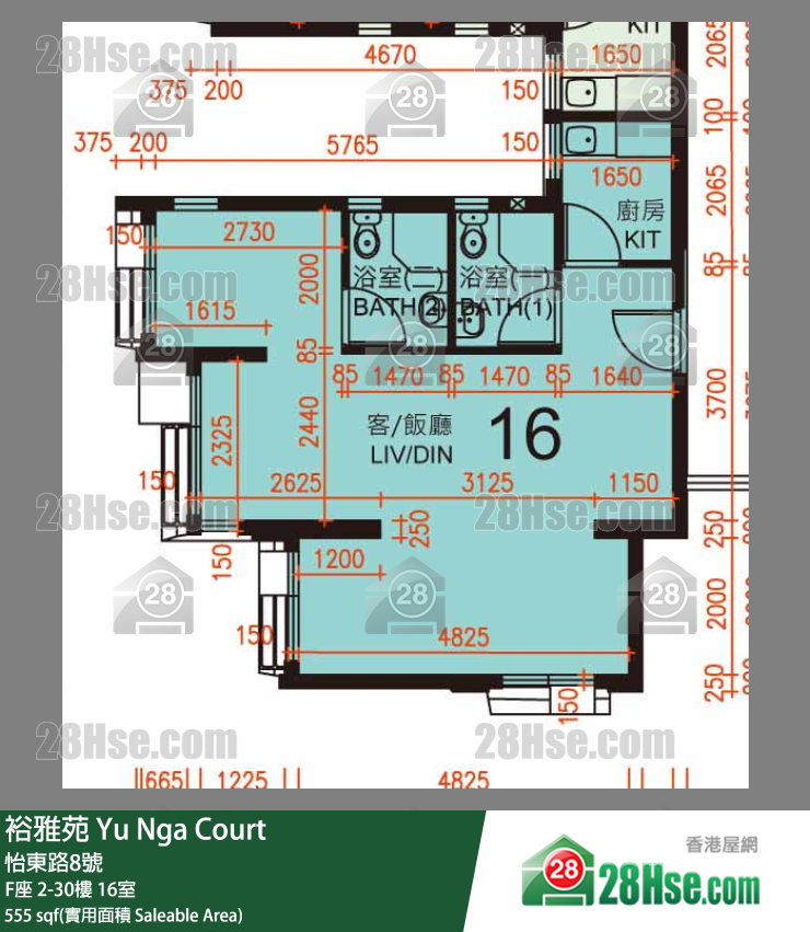 裕雅苑 F座9樓 16室 平面圖