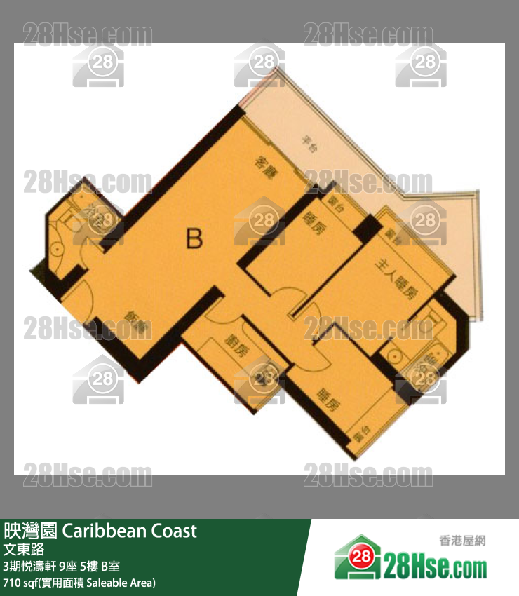 映灣園 3期悅濤軒9座5樓 B室 平面圖